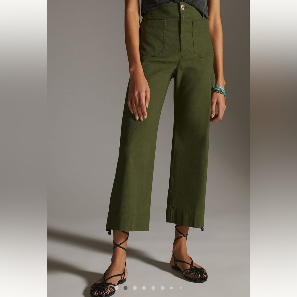 Anthropologie Maeve Colette Cropped Wide Leg Pants